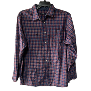 Men’s Cremieux button up casual shirt blue red‎ long sleeve size XL